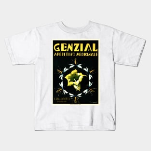 GENZIAL Aperitif Medicine Liqueur Italy Art Deco Advertisement Vintage Alcohol Kids T-Shirt